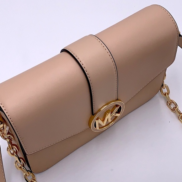 MICHAEL KORS CARMEN MEDIUM CONVERTIBLE SHOULDER BAG BUFF COLOR - Picture 11 of 16